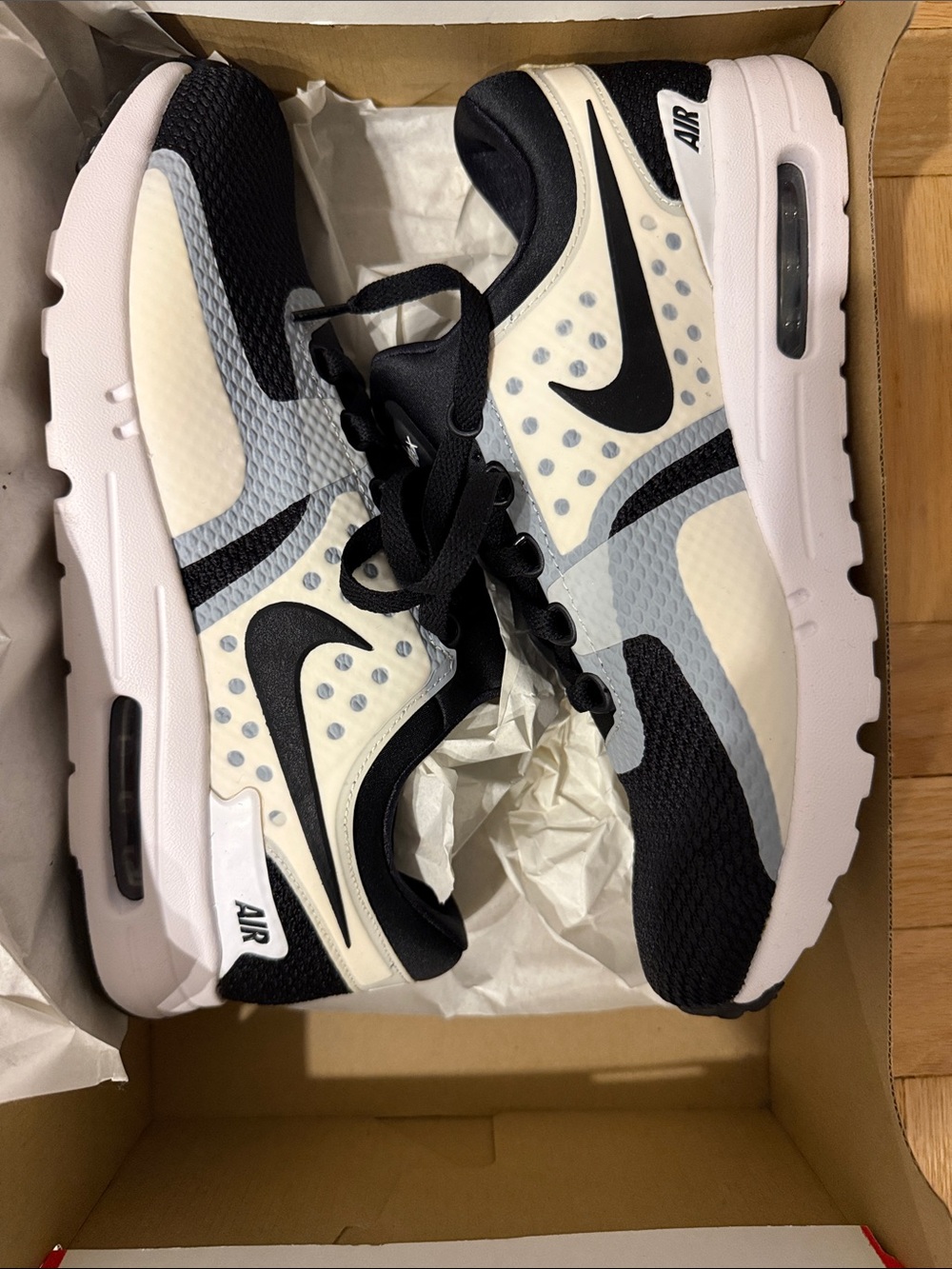 Nike Black, Cream & Light Gray Air Max Athletic Shoes